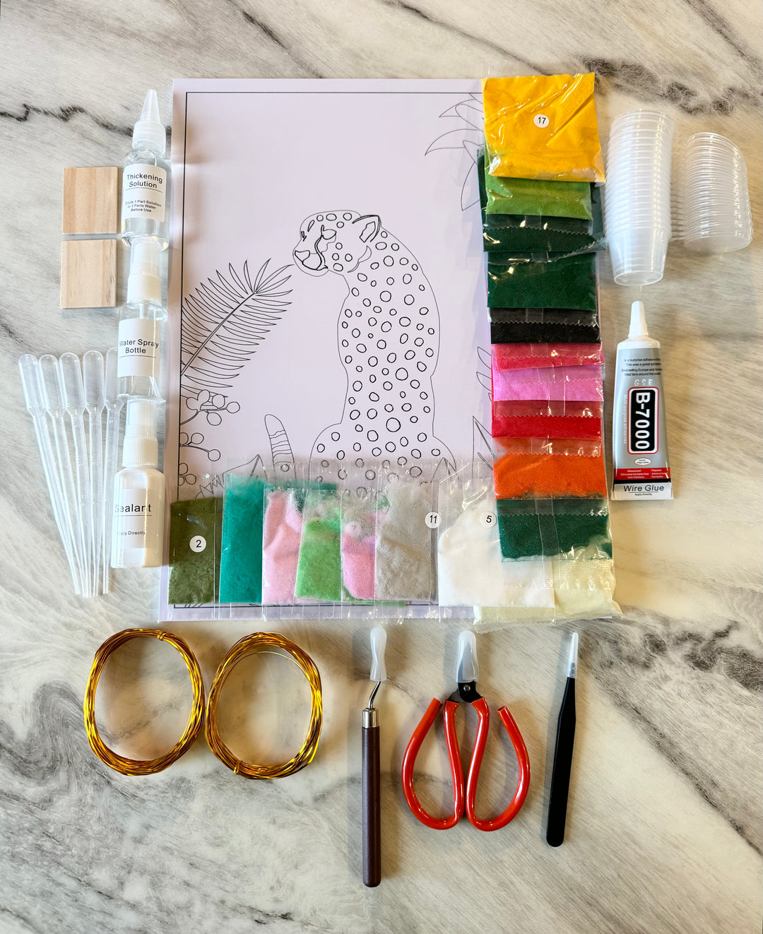 "Cheetah" Cloisonné Craft Kit