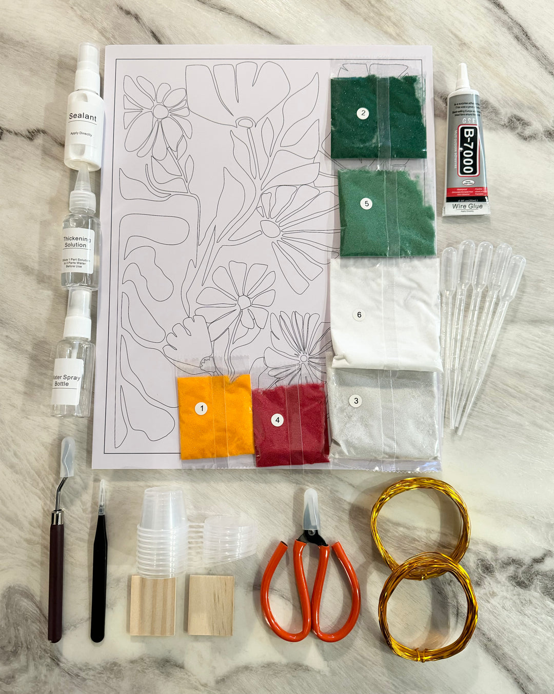 "Abstract Flowers" Cloisonné Craft Kit